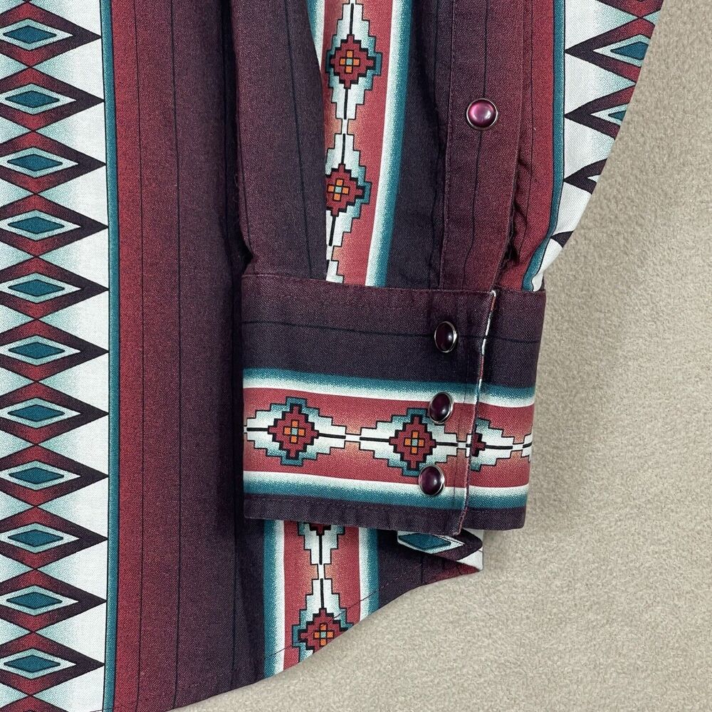 Panhandle Slim Shirt Mens Extra Large Red Western Long Sleeve Adult - Picture 3 of 11